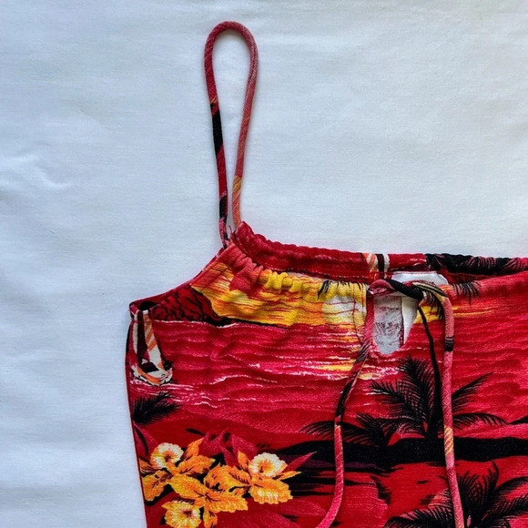 Vintage 90’s Charlotte Russe Tropical Print Dress - Picture 5 of 10